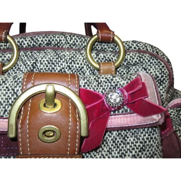 Coach 2005 Vintage Soho Tweed, Suede & leather Mini Boston Bag Satchel - Picture 12 of 15